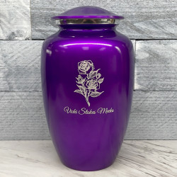 Customer Gallery - Rose Cremation Urn - Purple Luster