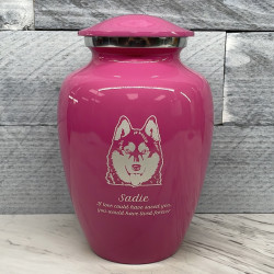 Customer Gallery - Large Husky Pet Cremation Urn - Rose Pink