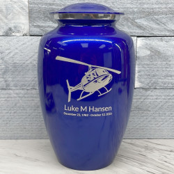 Customer Gallery - Helicopter Cremation Urn - Midnight Blue