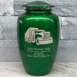Customer Gallery - Semi Truck Cremation Urn - Shamrock Green