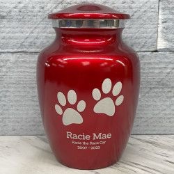 Customer Gallery - Small Pawprints Pet Cremation Urn - Ruby Red