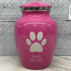 Customer Gallery - Small Pawprint Pet Cremation Urn - Rose Pink