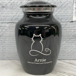 Customer Gallery - Small Infinite Love Cat Cremation Urn - Jet Black