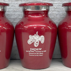 Customer Gallery - Classic Tractor Keepsake Urn - Ruby Red