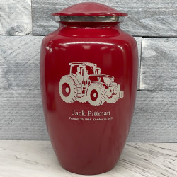 Customer Gallery - Modern Tractor Cremation Urn - Ruby Red