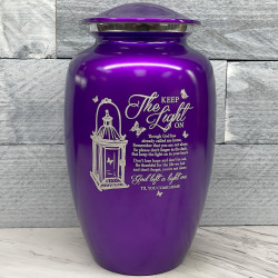 Customer Gallery - Keep the Light On Cremation Urn - Purple Luster