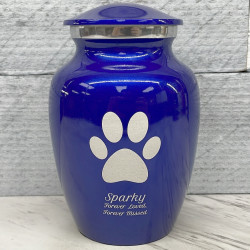 Customer Gallery - Small Pawprint Pet Cremation Urn - Midnight Blue