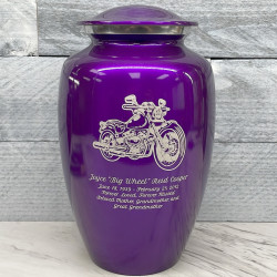 Customer Gallery - Motorcycle II Cremation Urn - Purple Luster