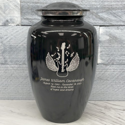 Customer Gallery - Electric Guitar Angel Wings Cremation Urn - Jet Black