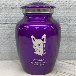 Customer Gallery - Small Chihuahua Dog Cremation Urn - Purple Luster