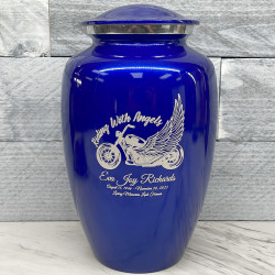 Customer Gallery - Riding with Angels Motorcycle Cremation Urn - Midnight Blue