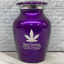 Customer Gallery - Marijuana Keepsake Urn - Purple Luster