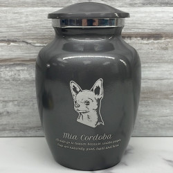 Customer Gallery - Small Chihuahua Dog Cremation Urn - Gunmetal Gray