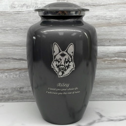 Customer Gallery - Extra Large German Shepherd Dog Cremation Urn - Gunmetal Gray