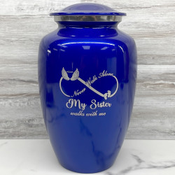 Customer Gallery - My Sister Walks With Me Cremation Urn - Midnight Blue