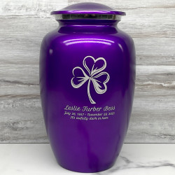 Customer Gallery - Shamrock Cremation Urn - Purple Luster