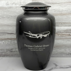 Customer Gallery - Commercial Airplane Jet Cremation Urn - Gunmetal Gray