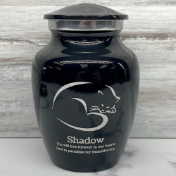 Customer Gallery - Small Sleeping Cat Pet Cremation Urn - Jet Black
