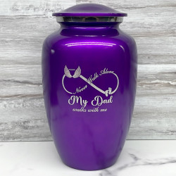 Customer Gallery - My Dad Walks With Me Cremation Urn - Purple Luster