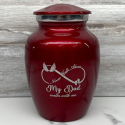 Customer Gallery - My Dad Walks With Me Sharing Urn - Ruby Red