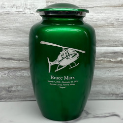Customer Gallery - Helicopter Cremation Urn - Shamrock Green