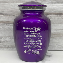 Customer Gallery - I Thought Of You Today Sharing Urn - Purple Luster