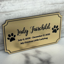 Customer Gallery - DIY Pet Cremation Urn Plate - Brushed Gold - 4" w x 2.25" h