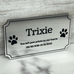 Customer Gallery - DIY Pet Cremation Urn Plate - Brushed Silver - 4" w x 2.25" h