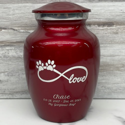 Customer Gallery - Small Infinite Love Pet Cremation Urn - Ruby Red