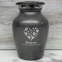 Customer Gallery - Keepsake Pawprint Heart Pet Cremation Urn - Gunmetal Gray