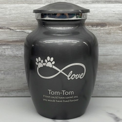 Customer Gallery - Small Infinite Love Pet Cremation Urn - Gunmetal Gray