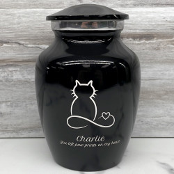 Customer Gallery - Small Infinite Love Cat Cremation Urn - Jet Black