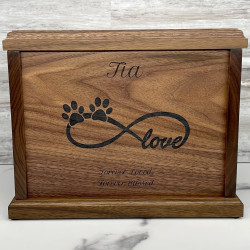 Customer Gallery - Infinity Paw Print Pet Cremation Urn - Signature Walnut