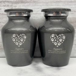 Customer Gallery - Keepsake Pawprint Heart Pet Cremation Urn - Gunmetal Gray