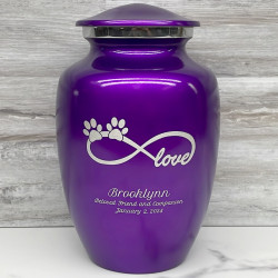 Customer Gallery - Large Infinite Love Pet Cremation Urn - Purple Luster