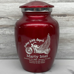 Customer Gallery - Riding with Angels Motorcycle Sharing Urn - Ruby Red