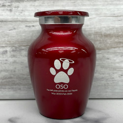 Customer Gallery - Keepsake Angel Paw Pet Cremation Urn - Ruby Red