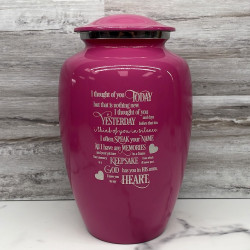 Customer Gallery - I Thought Of You Today Cremation Urn - Rose Pink