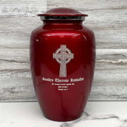 Customer Gallery - Celtic Cross Cremation Urn - Ruby Red