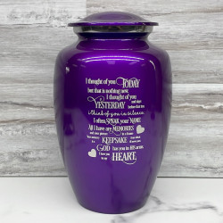 Customer Gallery - I Thought Of You Today Cremation Urn - Purple Luster