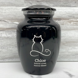 Customer Gallery - Small Infinite Love Cat Cremation Urn - Jet Black