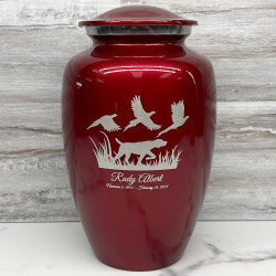 Customer Gallery - Hunting Dog Cremation Urn - Ruby Red