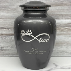 Customer Gallery - Large Infinite Love Pet Cremation Urn - Gunmetal Gray