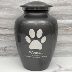 Customer Gallery - Large Pawprint Pet Cremation Urn - Gunmetal Gray