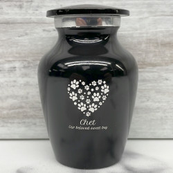 Customer Gallery - Keepsake Pawprint Heart Pet Cremation Urn - Jet Black