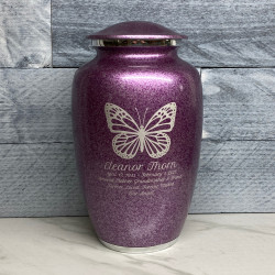 Customer Gallery - Butterfly Cremation Urn - Purple Luster