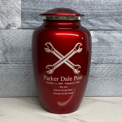 Customer Gallery - Mechanic Wrench Cremation Urn - Ruby Red