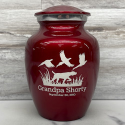 Customer Gallery - Hunting Dog Sharing Urn - Ruby Red