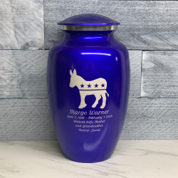 Customer Gallery - Democratic Donkey Cremation Urn - Midnight Blue