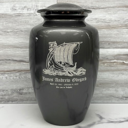 Customer Gallery - Viking Ship Cremation Urn - Gunmetal Gray